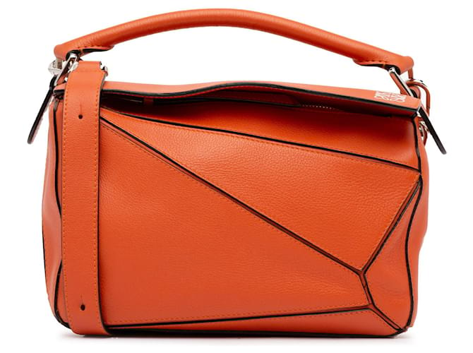 Bolso satchel pequeño Puzzle LOEWE naranja Cuero  ref.1392750