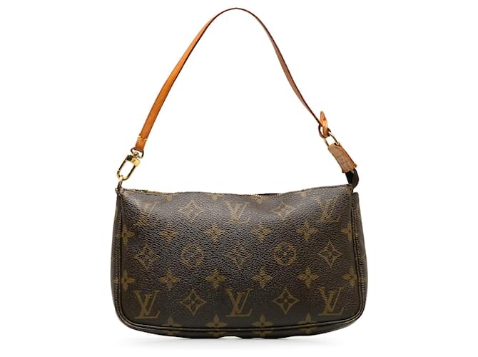 Brown Louis Vuitton Monogram Pochette Accessoires Shoulder Bag Leather  ref.1392791