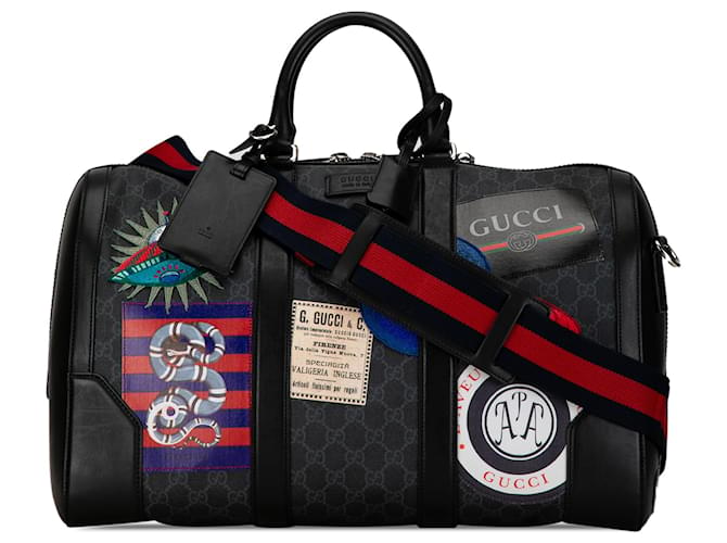 Black Gucci GG Supreme Night Courrier Travel Bag Leather  ref.1392808