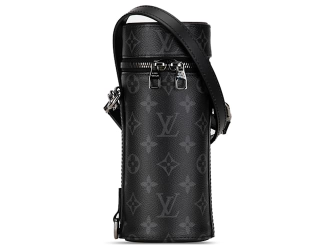 Black Louis Vuitton Monogram Eclipse Bottle Holder Leather  ref.1392823