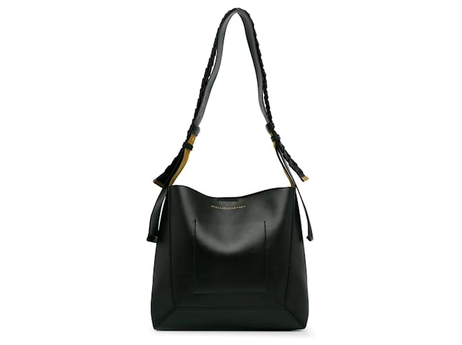 Stella Mc Cartney Bolso de hombro con correa trenzada en piel ecológica de Stella McCartney negro Cuero  ref.1392826