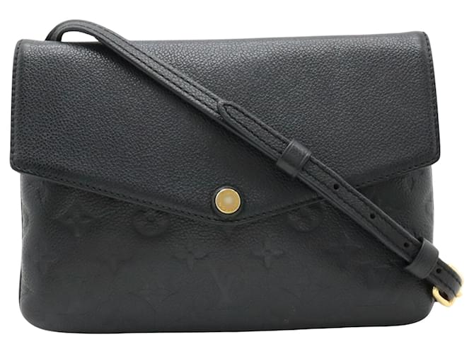 Louis Vuitton duas vezes Preto Couro  ref.1392914