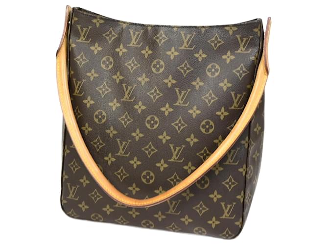 Louis Vuitton Looping GM Marrom Lona  ref.1392931