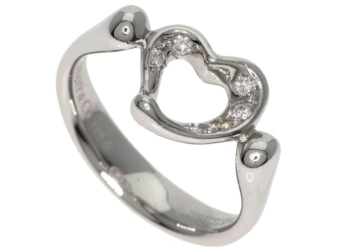 Tiffany & Co Open Heart Silvery Platinum  ref.1393000