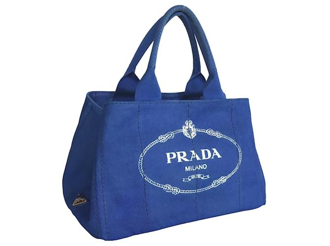 Prada Canapa Blu Tela  ref.1393040