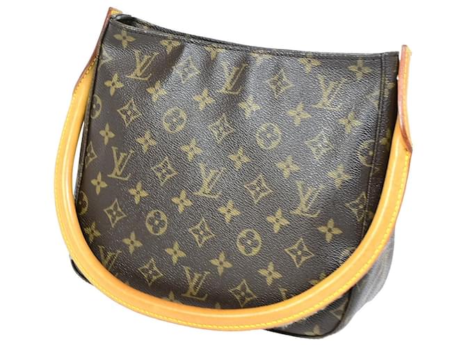 Louis Vuitton Looping MM Marrom Lona  ref.1393085