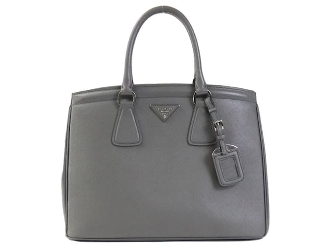Prada Saffiano Grey Leather  ref.1393103