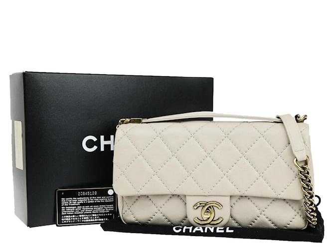 Classique Chanel Timeless Cuir Beige  ref.1393120