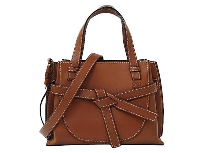 Loewe Gate Marrom Couro  ref.1393138