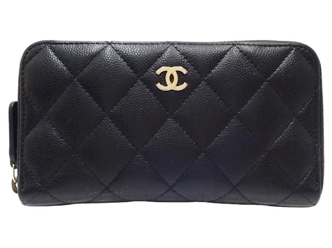 Chanel Matelassé Schwarz Leder  ref.1393167