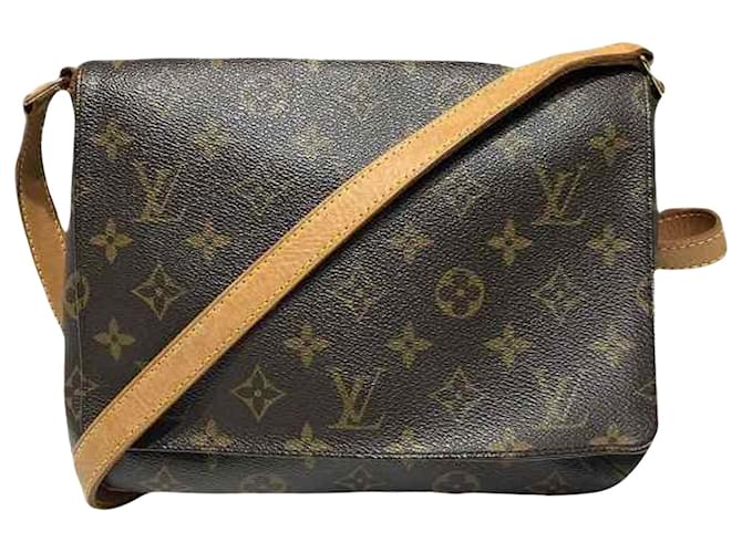 Louis Vuitton Musette Tango Castaño Lienzo  ref.1393255