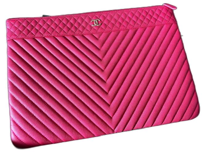 Cambon Chanel Tasche Pink Leder  ref.1393264