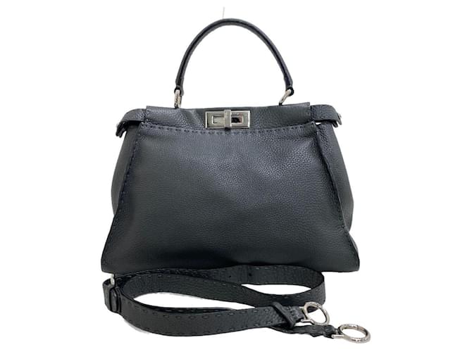 Fendi Peekaboo Gris Cuero  ref.1393270