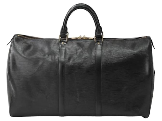 Louis Vuitton Keepall 50 Black Leather  ref.1393280