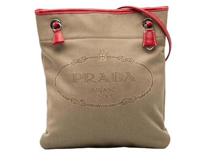 Prada Canapa Beige Lienzo  ref.1393319