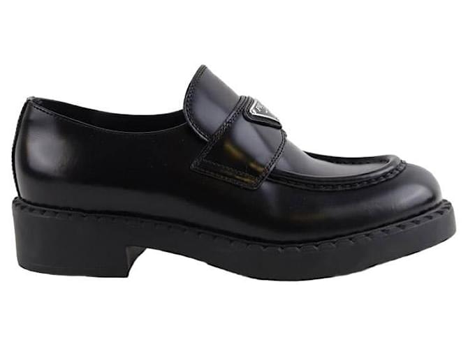 Prada Leather loafers Black  ref.1393324