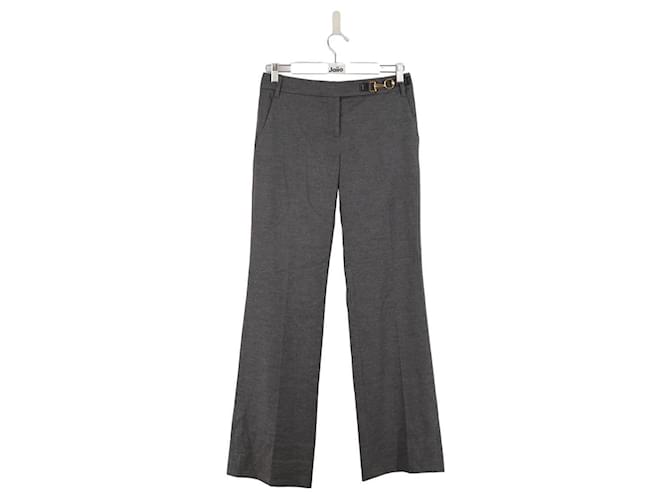 Gucci Pantaloni a gamba larga in lana Grigio  ref.1393337