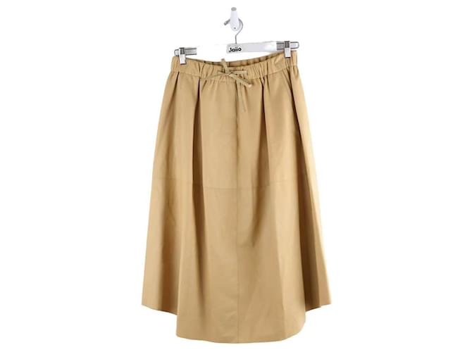 Vince Leather skirt Beige  ref.1393339