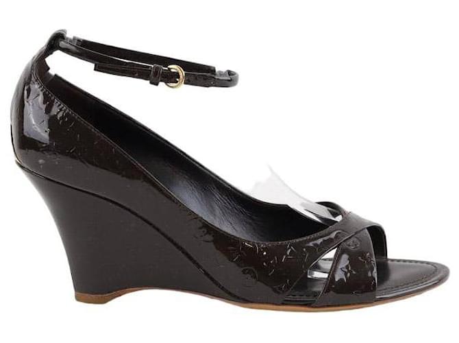 Louis Vuitton patent leather heels Brown  ref.1393347