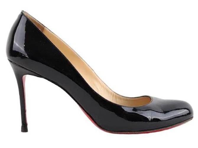 Christian Louboutin tacchi di vernice Nero Pelle verniciata  ref.1393349