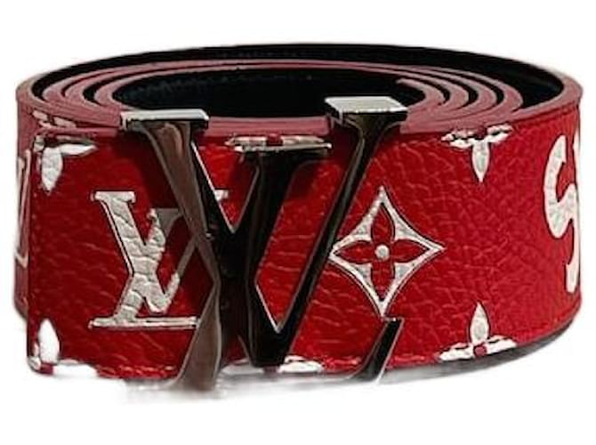 LOUIS VUITTON  Belts T.cm 100 Leather Red  ref.1393358
