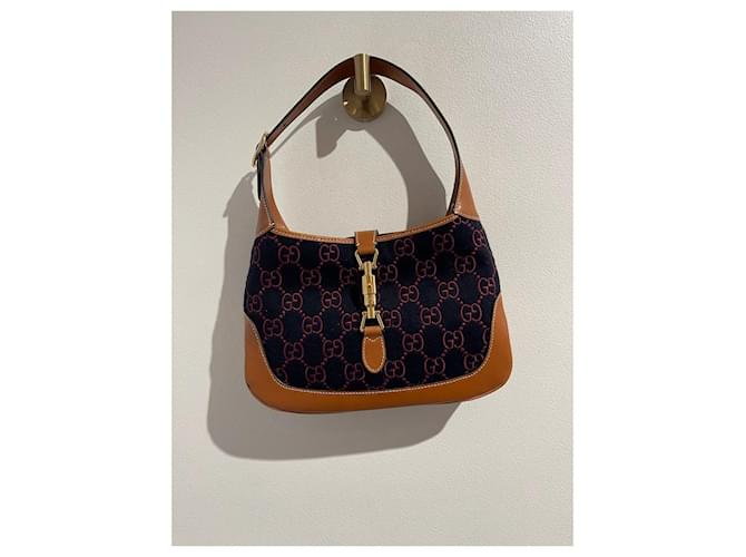 Bolsas GUCCI T. Pano Azul Lona  ref.1393362