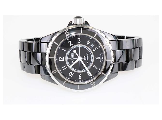 Chanel Black Ceramic Stainless Steel J12 H0684 Men's Watch 38 mm  ref.1393404