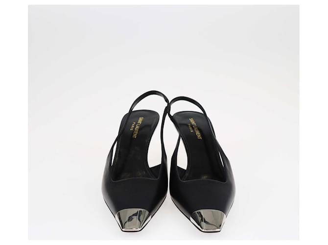 Zapatos de tacón con tira trasera en negro Blade de Saint Laurent Cuero  ref.1393410