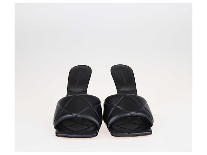 Bottega Veneta Black Quilted Lido Slide Sandals Leather  ref.1393421