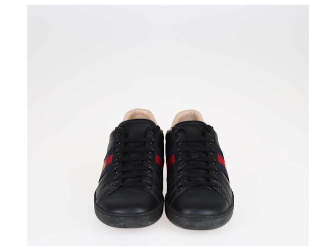 Baskets Gucci Bee Ace Trainer noires Cuir  ref.1393424