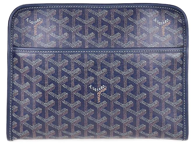 Bolsa Goyard Goyardine Jouvence MM Azul Marinho Couro  ref.1393434