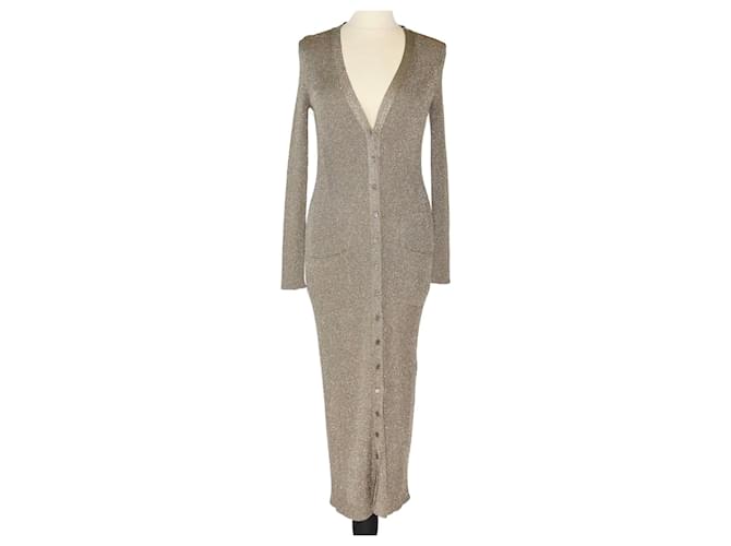 Valentino – Grünes, glitzerndes, langes Cardigan-Kleid  ref.1393477