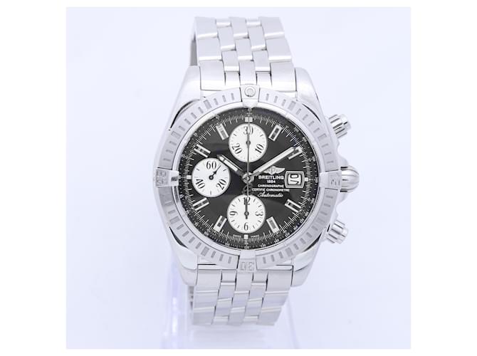 Breitling Chronomat A13356 2468580 SS AT Reloj con esfera negra para hombre Negro Acero  ref.1393508