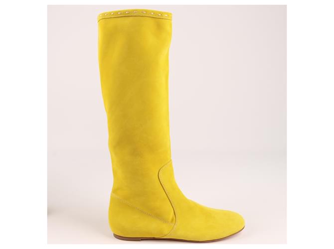 Botas planas de ante amarillo Giuseppe Zanotti en talla 37 EU Suecia  ref.1393509