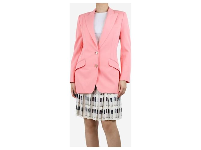 Dolce & Gabbana Rosafarbener maßgeschneiderter Blazer mit steigendem Revers – Größe UK 10 Pink Polyester  ref.1393554
