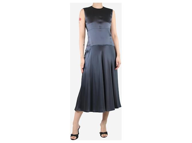 Calvin Klein Grey sleeveless cutout back silk midi dress - size UK 10  ref.1393560