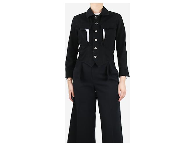 Limi Feu Veste en jean noire à poches découpées - taille S Coton  ref.1393562