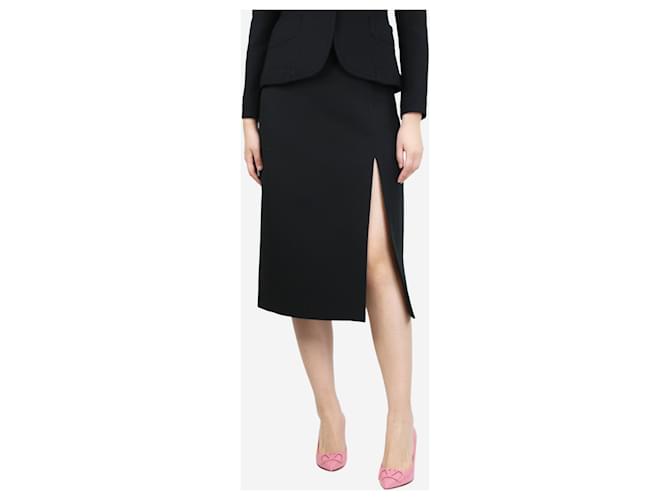 Gucci Jupe midi noire en soie et laine mélangées - taille UK 12  ref.1393567