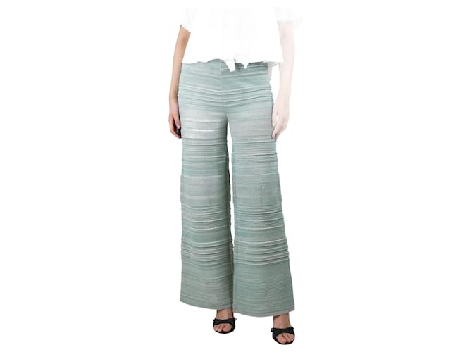 Missoni Pantalon côtelé vert clair scintillant - taille UK 10 Polyamide  ref.1393571