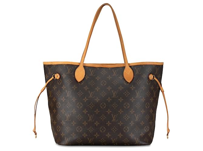 Louis Vuitton Brown Monogram Neverfull MM Leather Cloth  ref.1393611