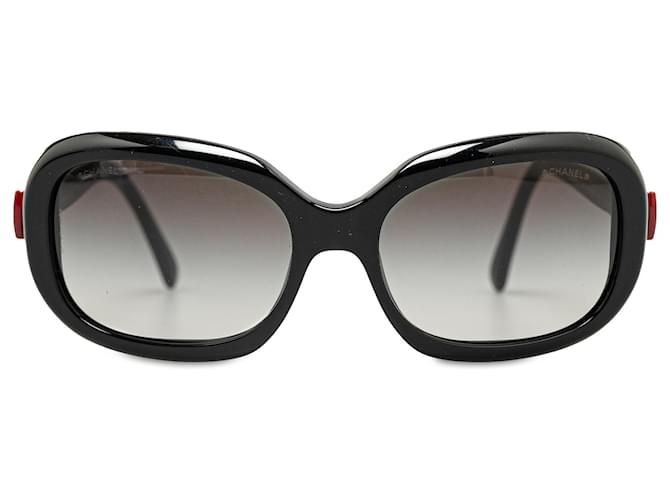 Chanel gafas de sol negras con lazo CC Negro Plástico Resina  ref.1393618