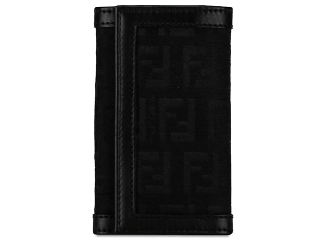 Porta-chaves em lona Fendi Black Zucca Preto Pano  ref.1393629