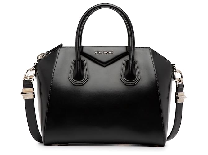 Borsa a mano Antigona piccola in pelle nera Givenchy Nero Vitello simile a un vitello  ref.1393642