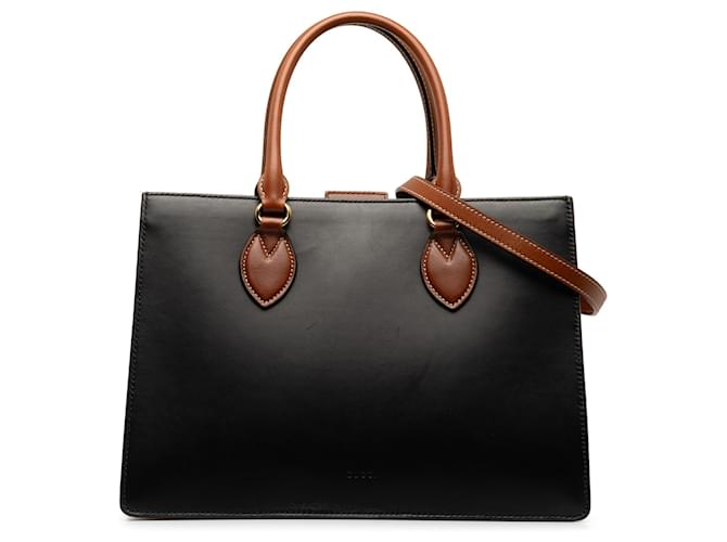 Bolsa de couro Gucci preta Linea A preto Bezerro-como bezerro  ref.1393653