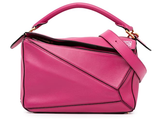 LOEWE Pink Small Puzzle Bag Leather Pony-style calfskin  ref.1393668