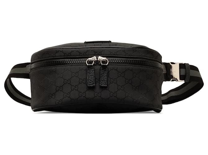 Gucci Black GG Nylon Web Belt Bag Cloth  ref.1393680