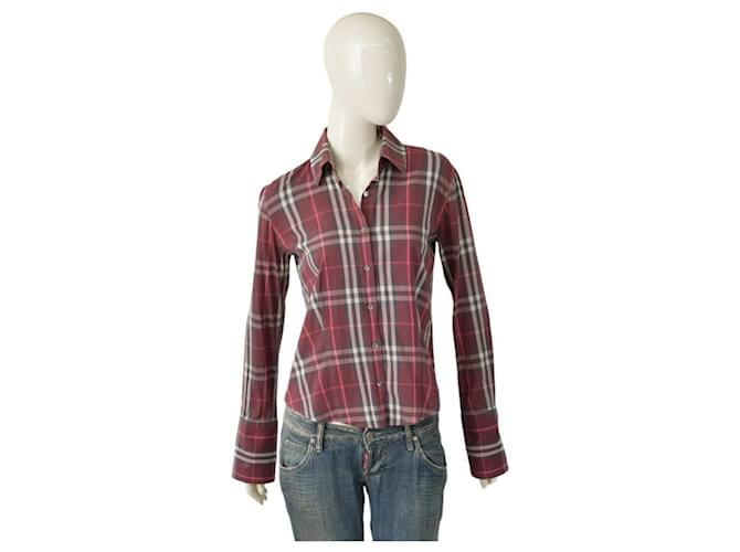 Burberry Top Bordò Cotone  ref.1393691