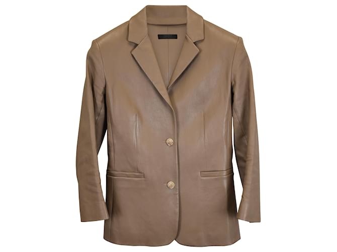 The Row Veste Nolbon Essentials en Cuir Marron Rouge  ref.1393711