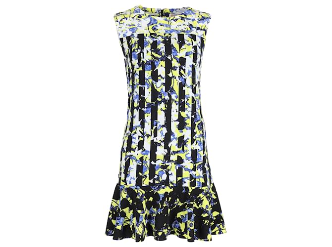 Etuikleid „Peter Pilotto x Target“ aus Polyester mit blauem und gelbem Blumenmuster  ref.1393719