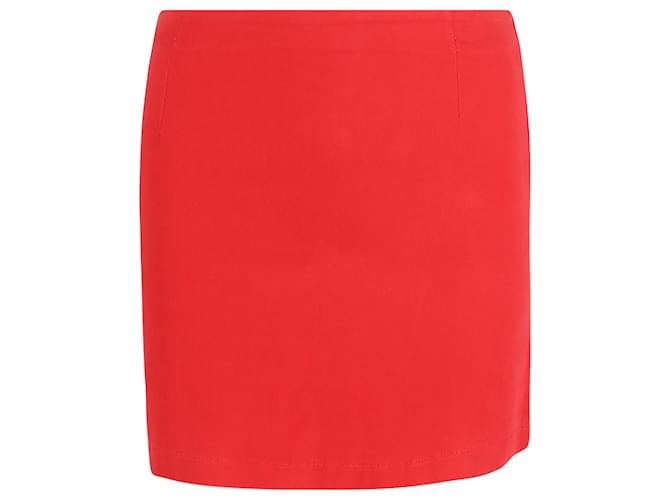Minifalda con panel Moschino en algodón rojo y denim azul Roja  ref.1393721
